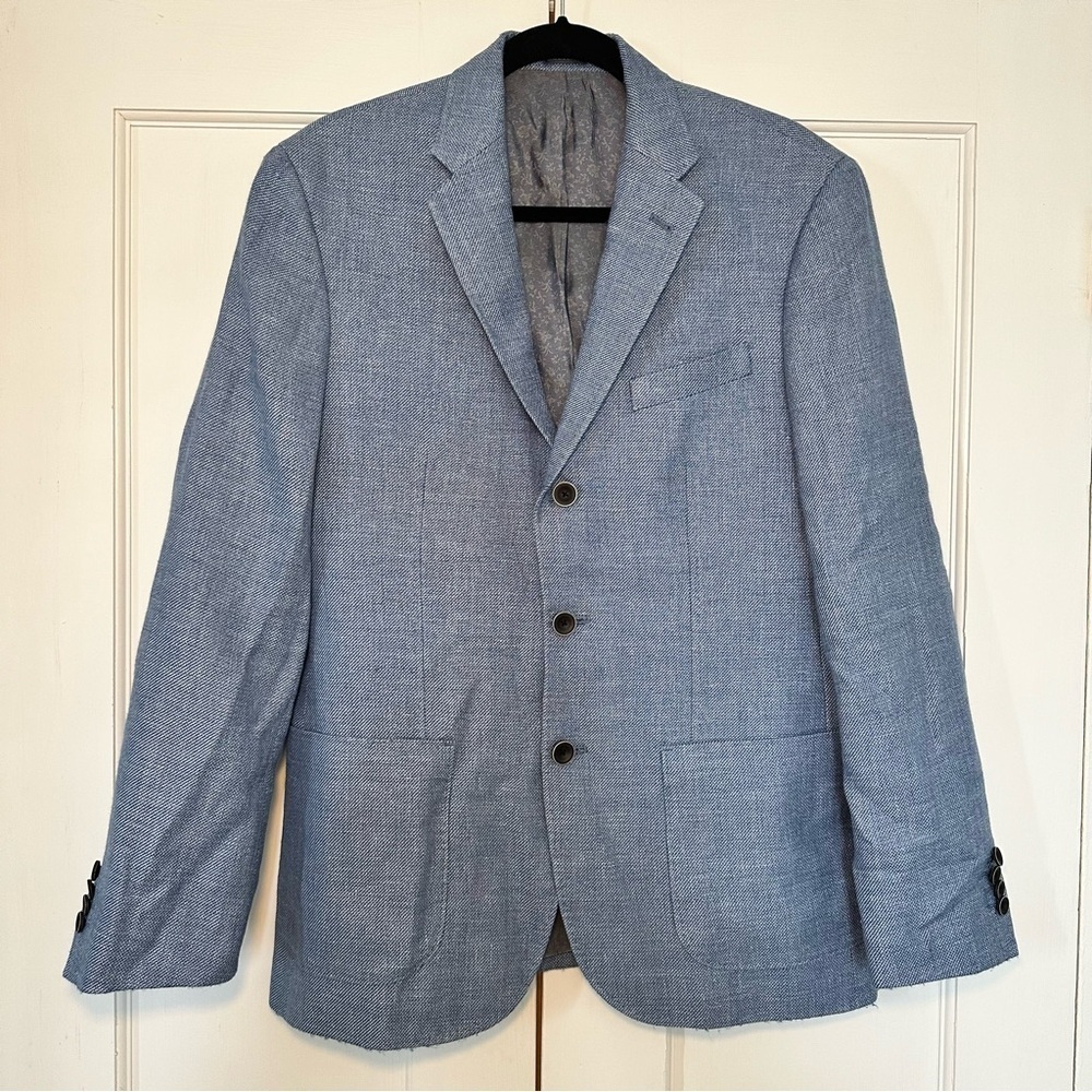 Joseph Abboud Indigo Blue Men’s Linen Sport Coat Blazer Size 38 Regular